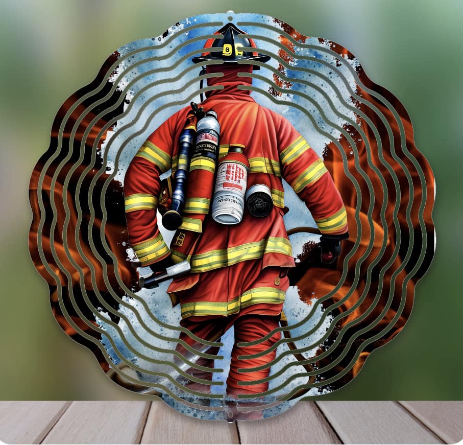 Firefighter Wind Spinner 10" Wind Spinner