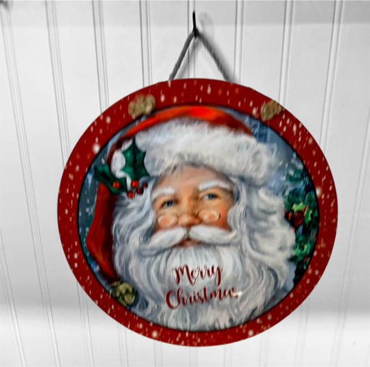 Santa Merry Christmas 12-inch Door Hanger/Wall Hanger