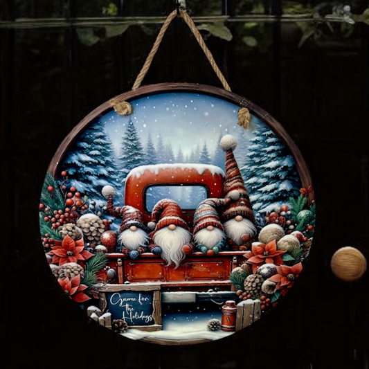 Gnome for the holidays 12-inch Door Hanger/Wall Hanger