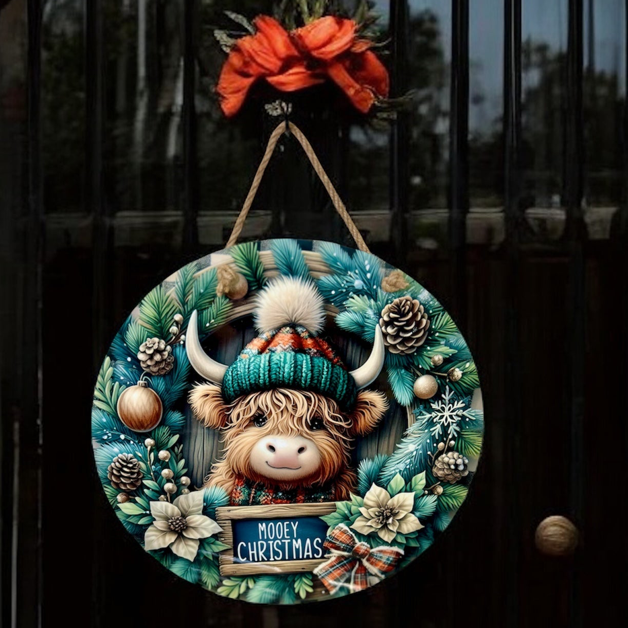 Mooey Christmas 12-inch Door Hanger/Wall Hanger