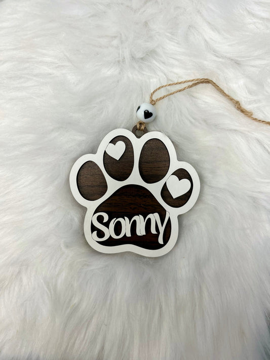 Custom Dog Paw Ornament