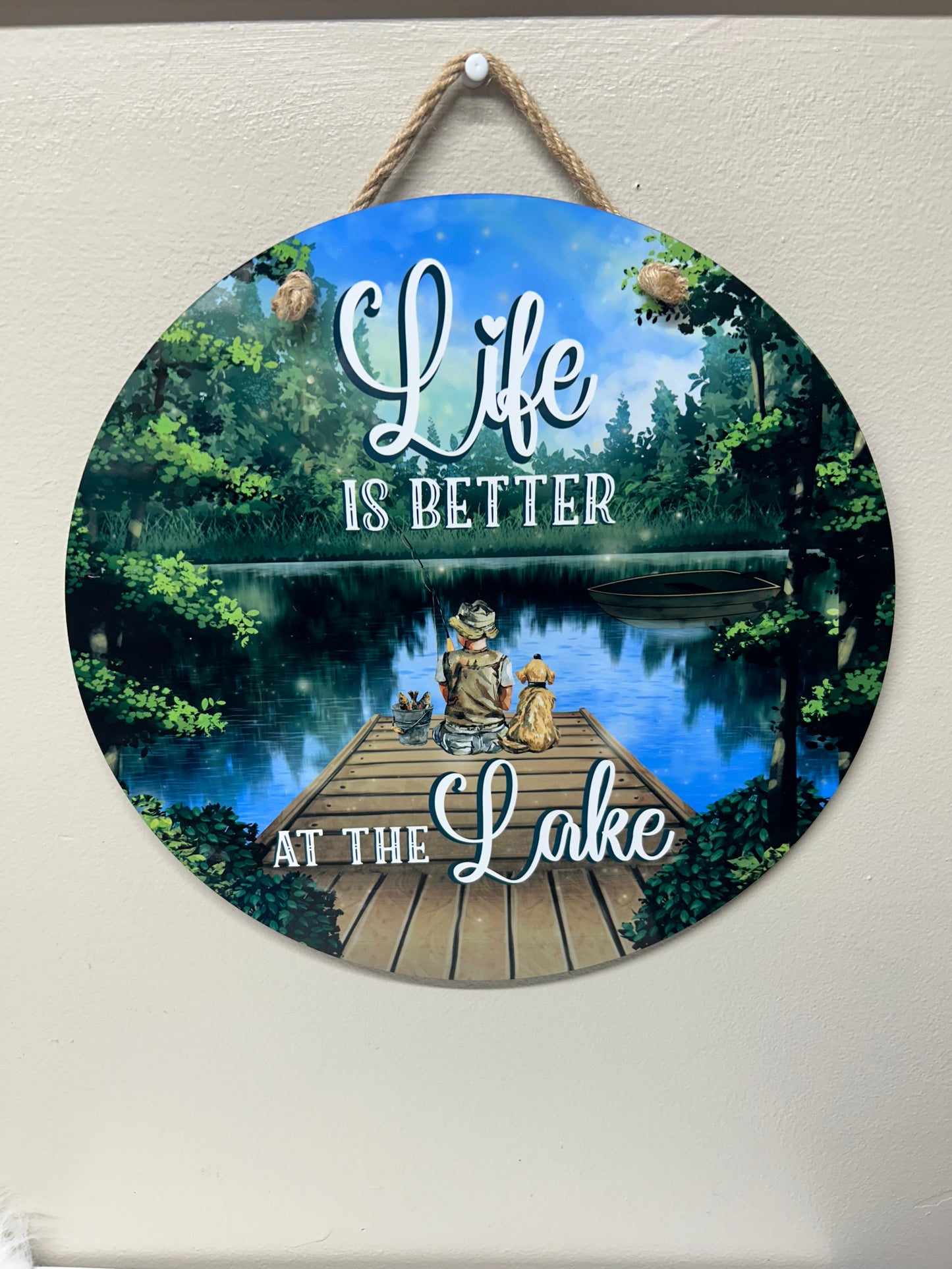 Life Better at the Lake 12 inch Door Hanger/Wall Hanger