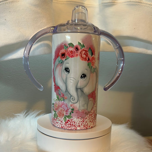 Baby Pink Elephant 12oz Sippy Cup